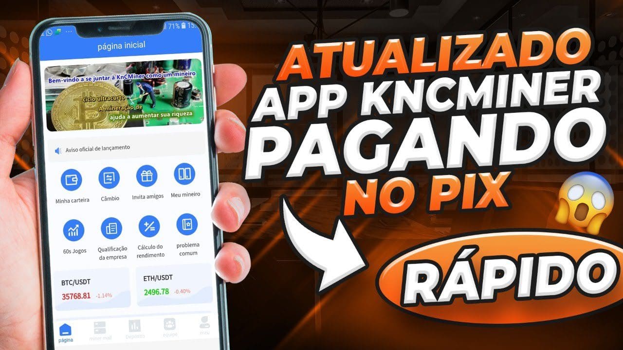 ATUALIZADO KnCMiner APP PAGANDO no PIX na HORA Ganhar Dinheiro Na Internet Pelo Celular (RÁPIDO)