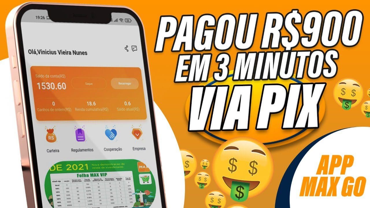 SITE PAGANDO R$900 Dinheiro Online Em 3 Minutos + Prova De Pagamento [Aplicativo Max Go]
