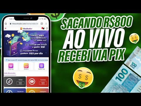 SAQUE no Aplicativo Sonhador R$800 a Melhor Forma De Ganhar Dinheiro na Internet