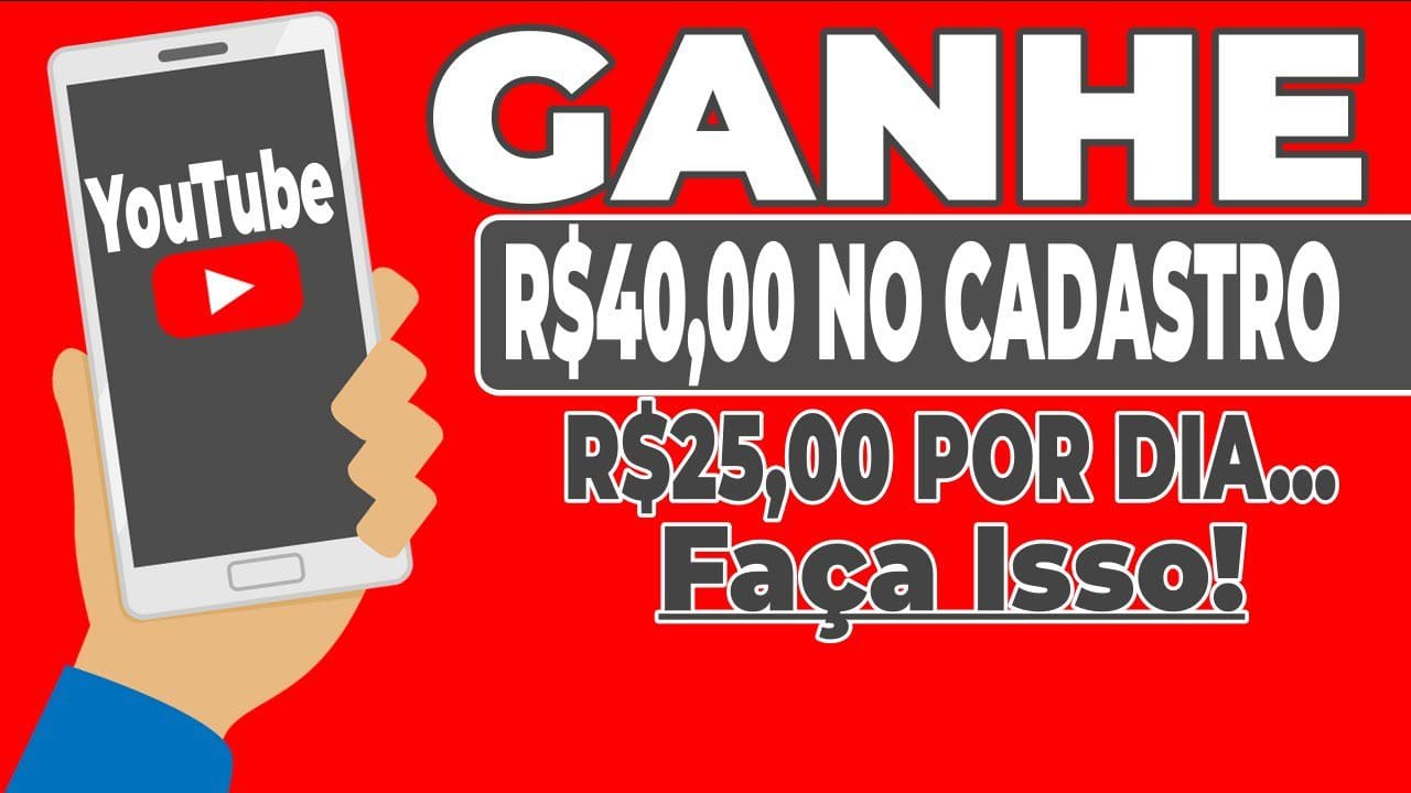 Ganhe R$40 Agora + R$25 Por Dia Em SEGUNDOS CURTINDO VÍDEOS DO YOUTUBE ganhe dinheiro na internet