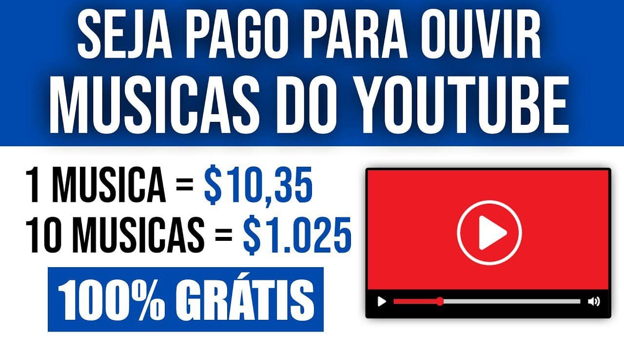 Ganhe $10.35 Ouvindo UMA Música no Youtube | Escute 100 Musicas = R$1.025,00 /Ganhar Dinheiro Online