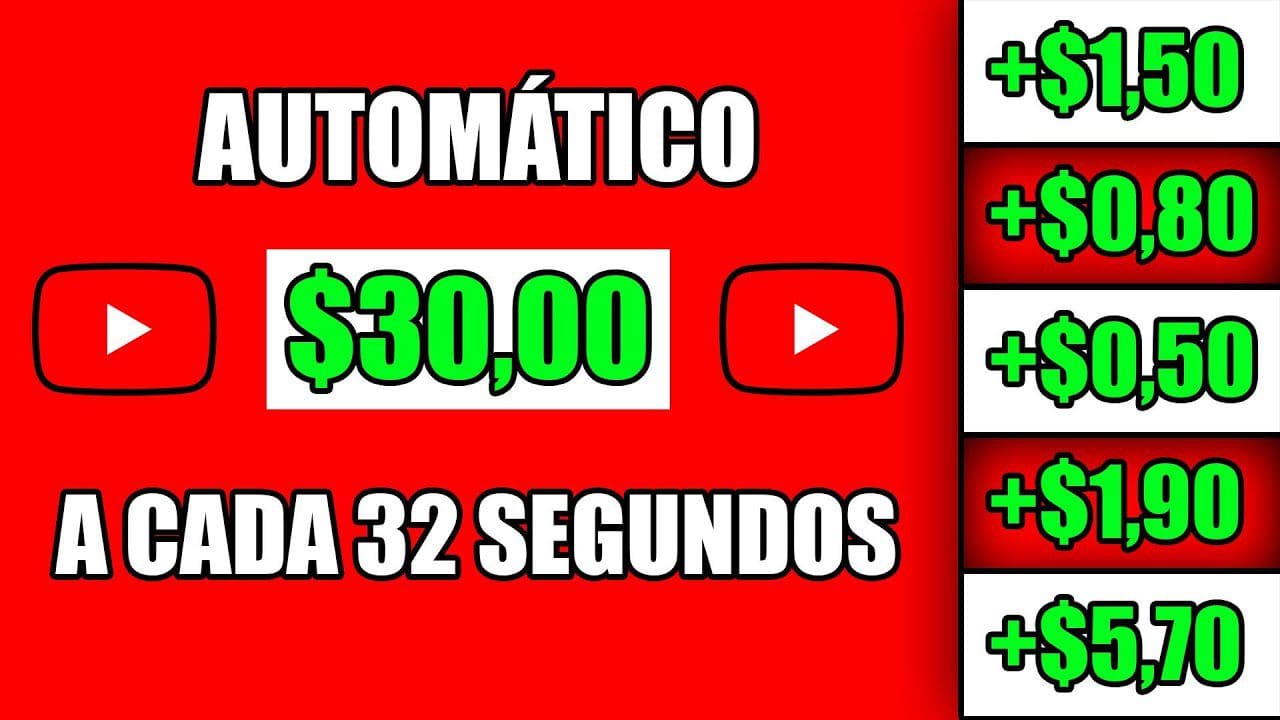 Ganhe ATÉ R$30,00 A CADA 32 SEGUNDOS ASSISTINDO VÍDEOS DO YOUTUBE – Ganhar Dinheiro Online