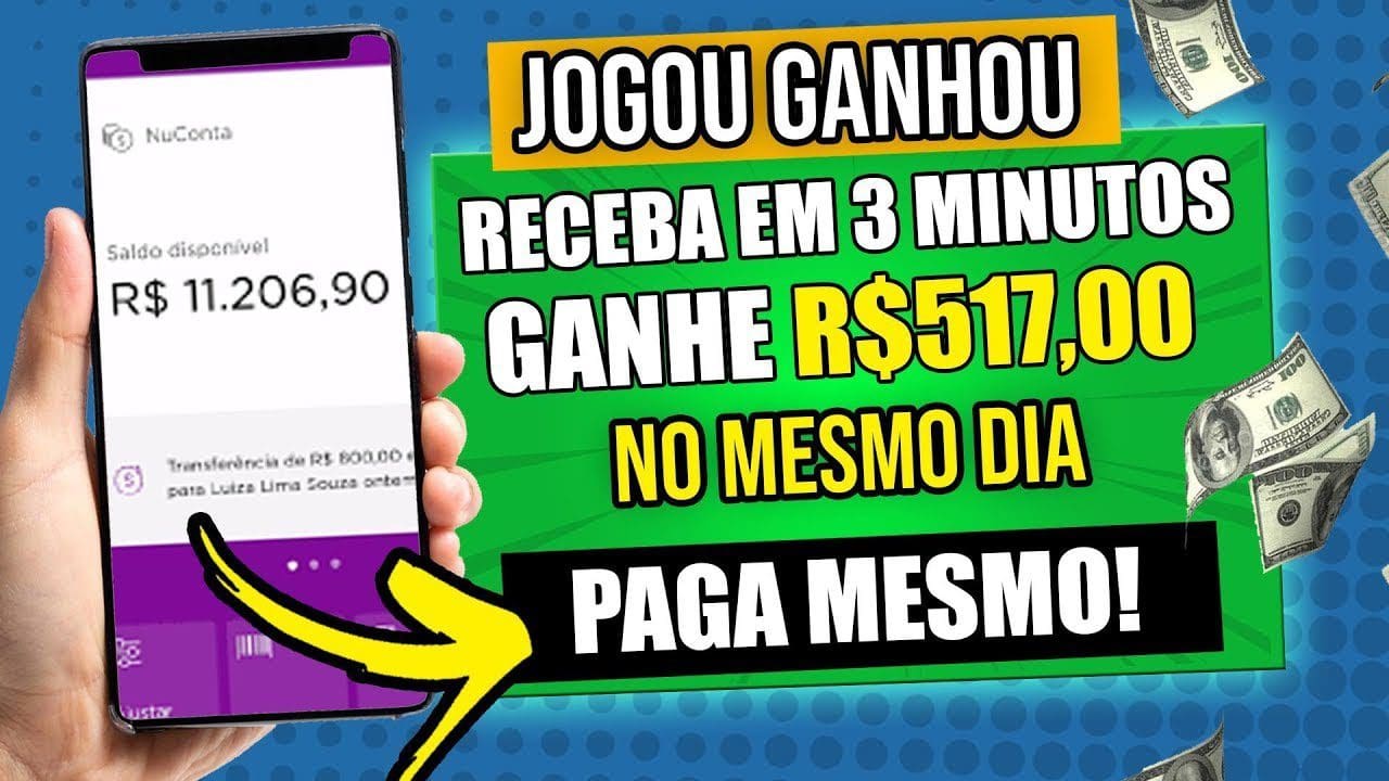 [RECEBA EM 5 MIN] APLICATIVO DE JOGO para GANHAR DINHEIRO PAGA R$517,00/Ganhar Dinheiro na Internet