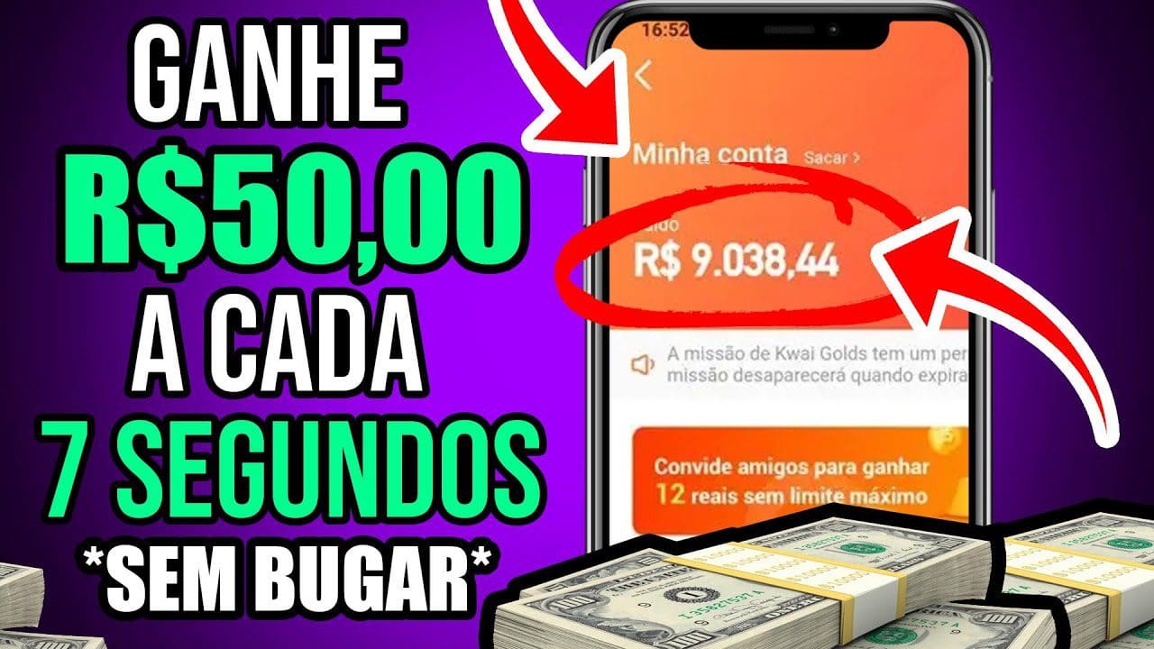 Ganhe $50,00 A Cada 7 Segundos no KWAI  [SEM BUGAR E SEM CONVIDAR] Como Ganhar Dinheiro no Kwai