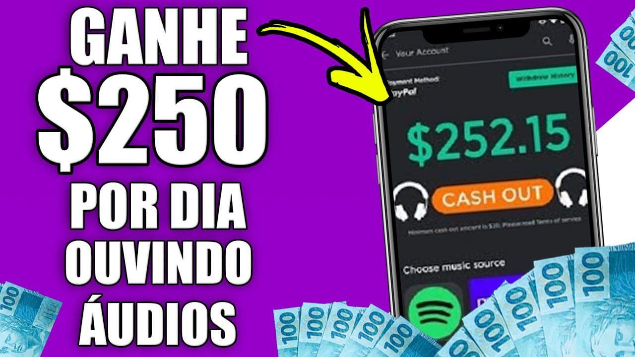 Ganhe $250,00 ouvindo AUDIO de GRAÇA [Prova de Pagamento]  Ganhar Dinheiro Online