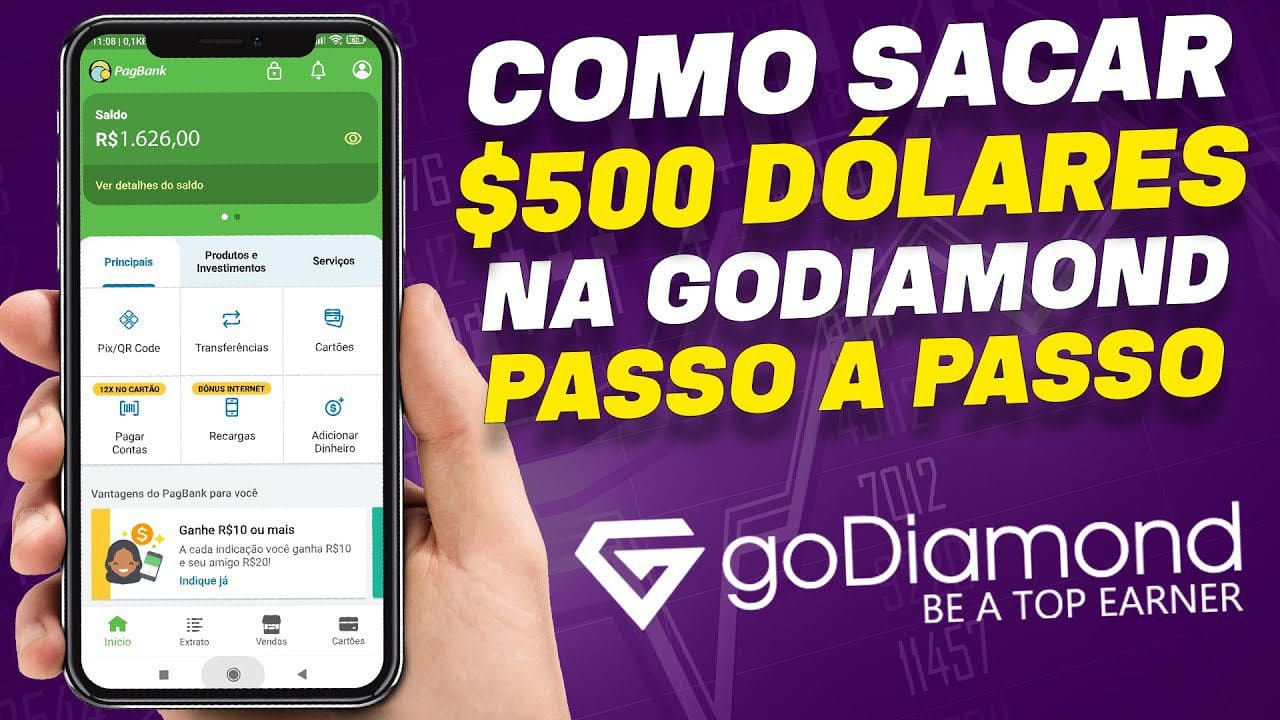 💸Como SACAR $500 na [GO DIAMOND] Melhor SITE de GANHAR DINHEIRO Rápido Ganhe Dinheiro na Internet