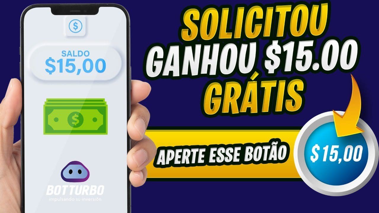 SOLICITE seus $15,00 GRÁTIS (BOT TURBO) 💲 Apertando esse Botão Ganhe Dinheiro na Internet