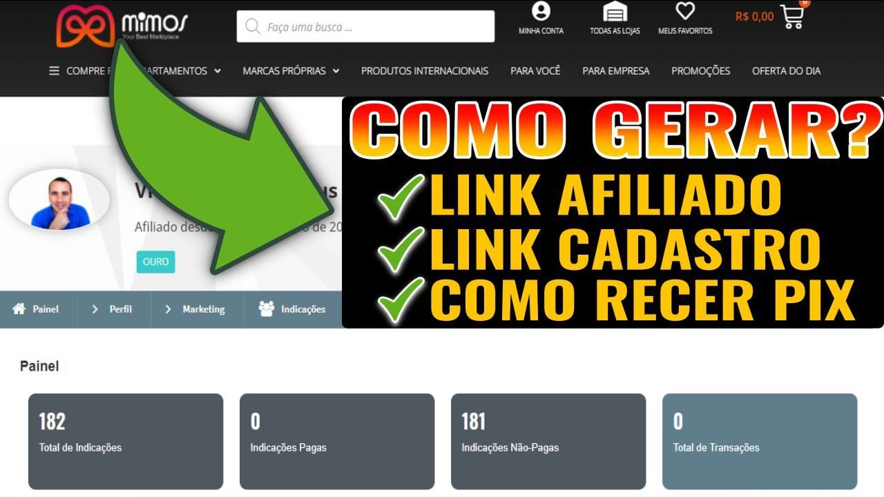 Como GERAR seu LINK de AFILIADO (Lojas Mimos Marketplace) Como ganhar dinheiro na internet