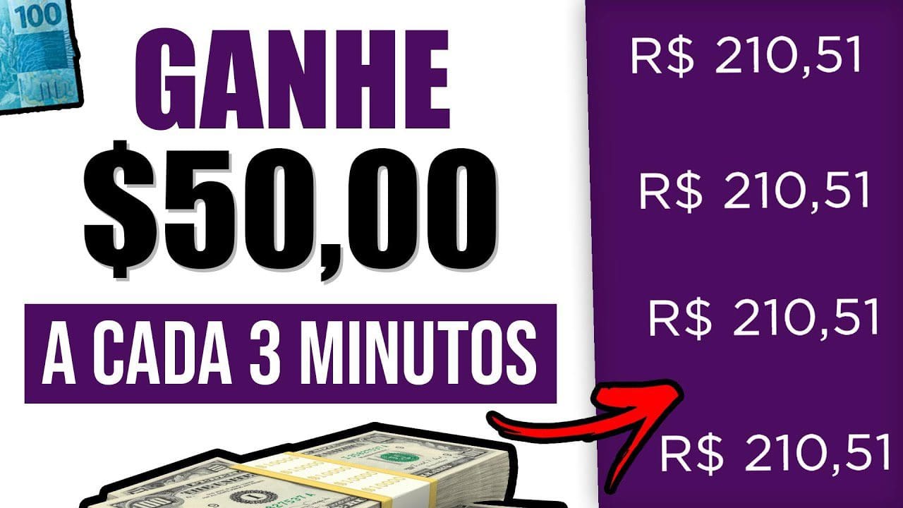 Receba $50,00 A Cada 3 Minutos no seu Pix [Prova de Pagamento] Como Ganhar Dinheiro na Internet