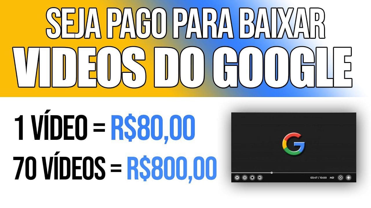 Ganhe $570 Baixando Vídeos do Google [Baixe 90 Vídeos = R$3.160,00] – Ganhar Dinheiro Online