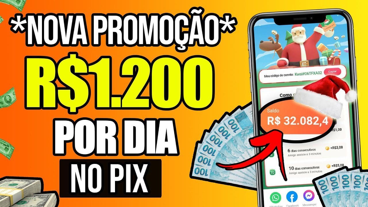 🔴MEGA PROMOÇÃO de NATAL no KWAI paga R$900 no PIX SEM BUGAR – Como Ganhar Dinheiro no Kwai