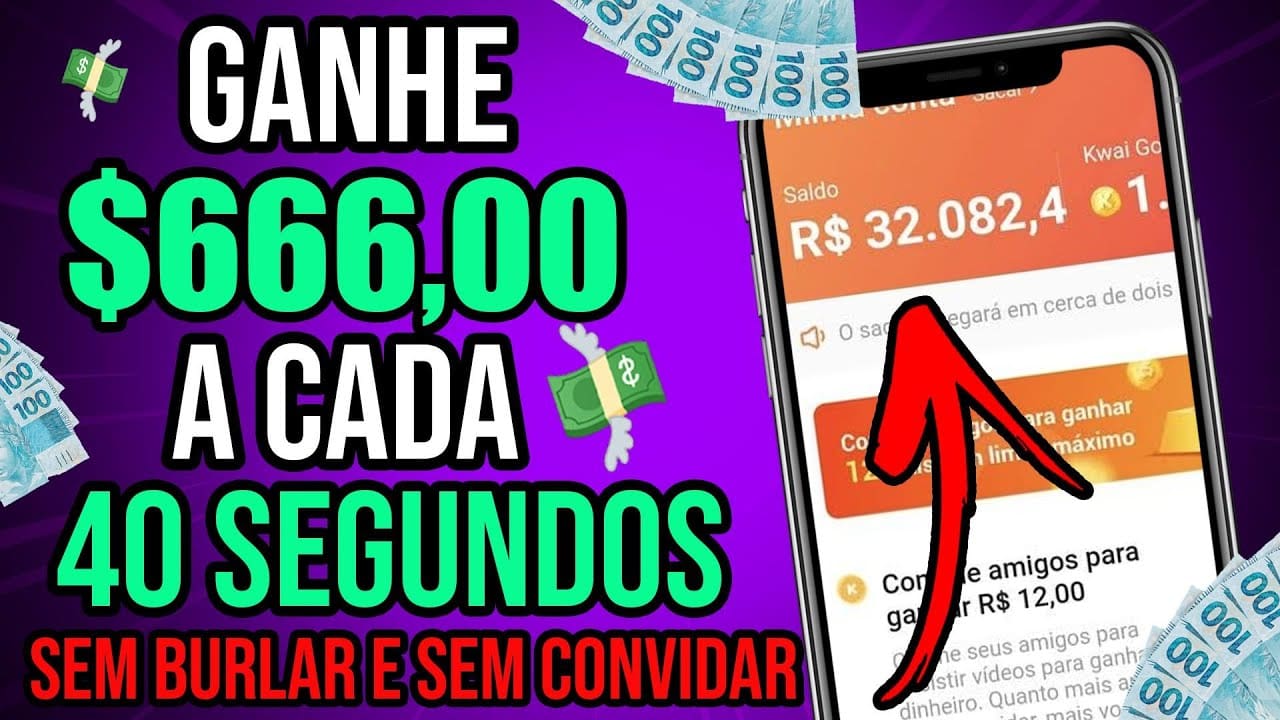 Ganhe $666,00 A Cada 40 Segundos no KWAI  [SEM BURLAR E SEM CONVIDAR] Como Ganhar Dinheiro no Kwai