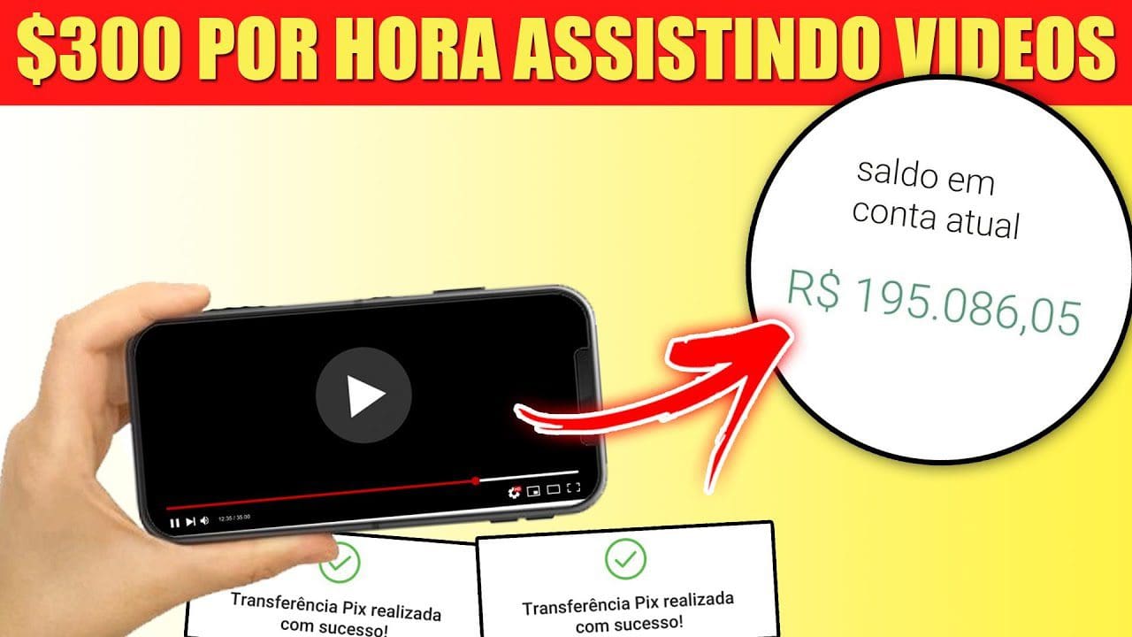 Ganhe $300 POR HORA Assistindo Vídeos no Celular [PROVADO] Como Ganhar Dinheiro na Internet