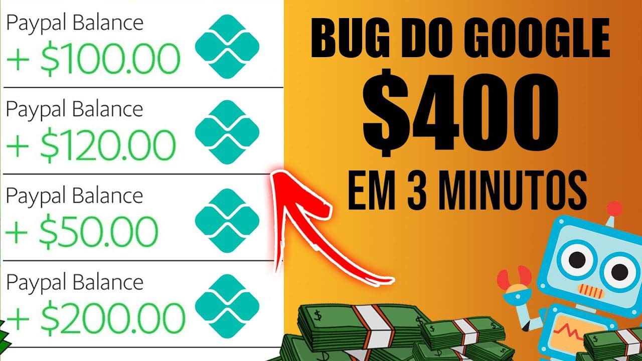 Bug do GOOGLE Faça isso e Ganhe $400 em 3 MINUTOS MELHOR APLICATIVO PARA GANHAR DINHEIRO NA INTERNET