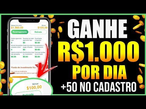 Ganhe R$1000,00 por DIA + R$50,00 NO CADASTRO [NOVO APP PAGANDO] Como Ganhar Dinheiro na Internet