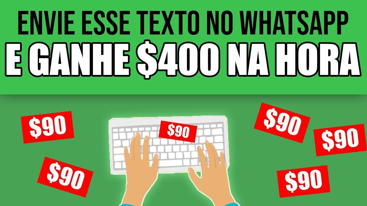 Envie esse TEXTO no WHATSAPP e GANHE $400 IMEDIATAMENTE de graça (PROVADO) Ganhar Dinheiro Online