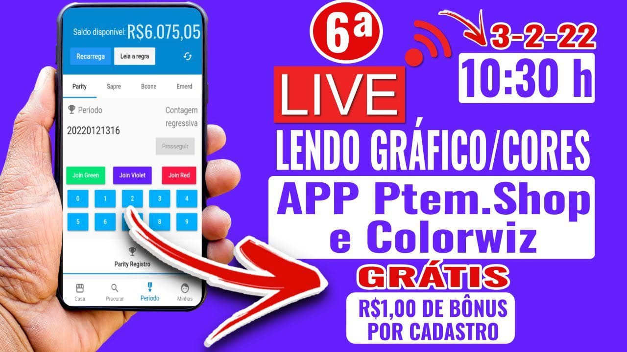 🚀 LIVE 6 APP COLORWIZ e PTEM SHOP (BÔNUS R$1,00 + ESTRATÉGIA) Ganhe Dinheiro na Internet