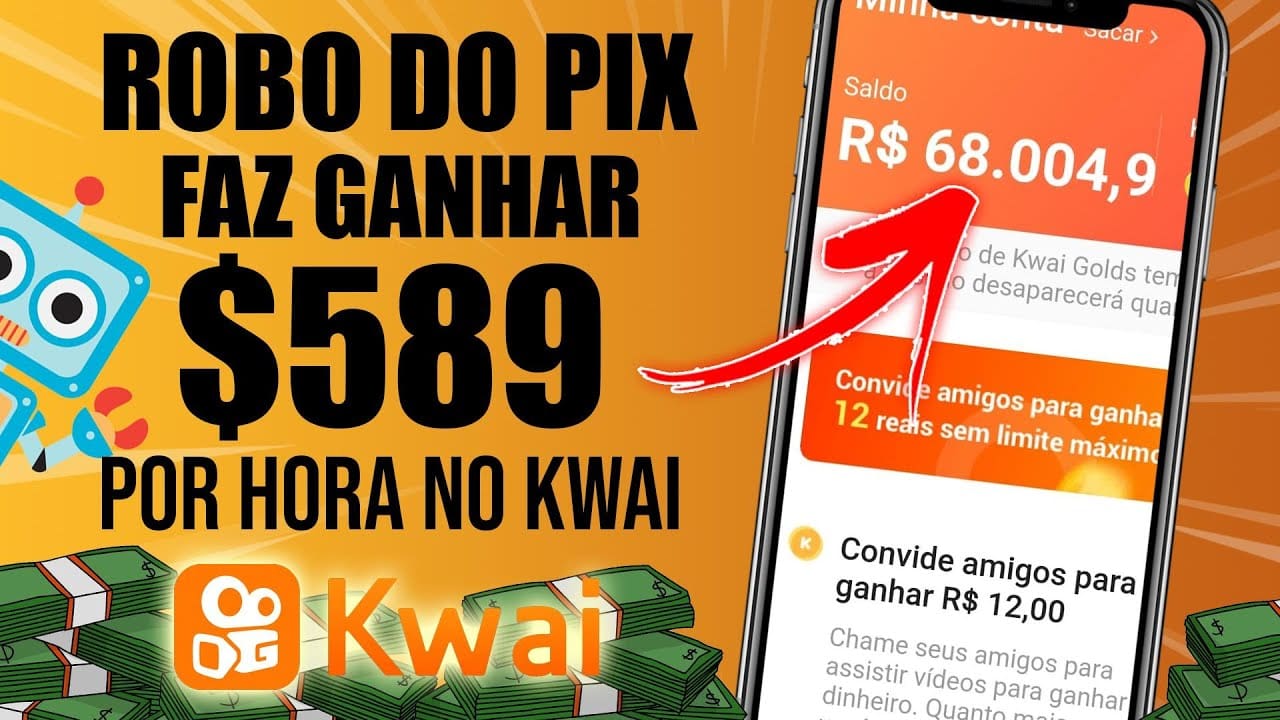 ESSE ROBÔ de PIX faz VOCÊ Ganhar $589 POR HORA no KWAI (Provado) Como Ganhar Dinheiro no Kwai