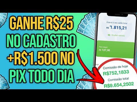 Ganhe AGORA $25,00 NO CADASTRO +R$1.500 NO PIX TODOS OS DIAS NESSE APP QUE GANHA DINHEIRO DE VERDADE