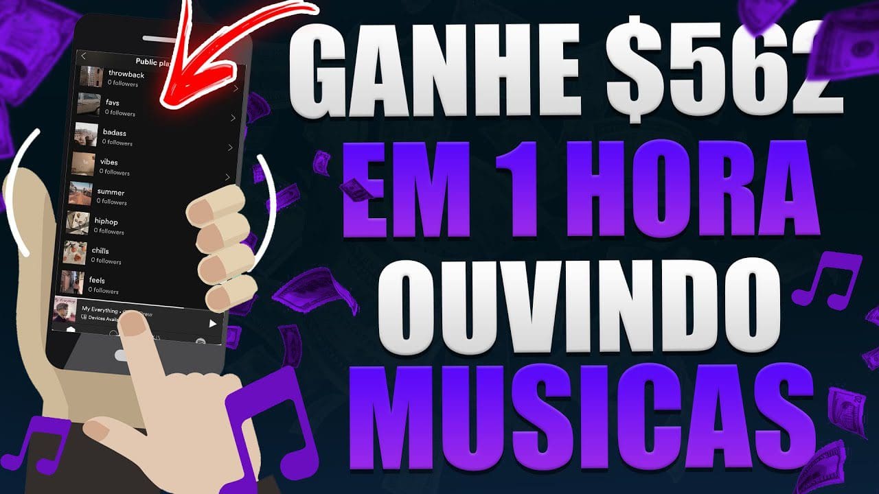 Ganhe $350 a cada 1 Hora OUVINDO MÚSICAS no CELULAR [100 Músicas = $20] Como Ganhar Dinheiro Online