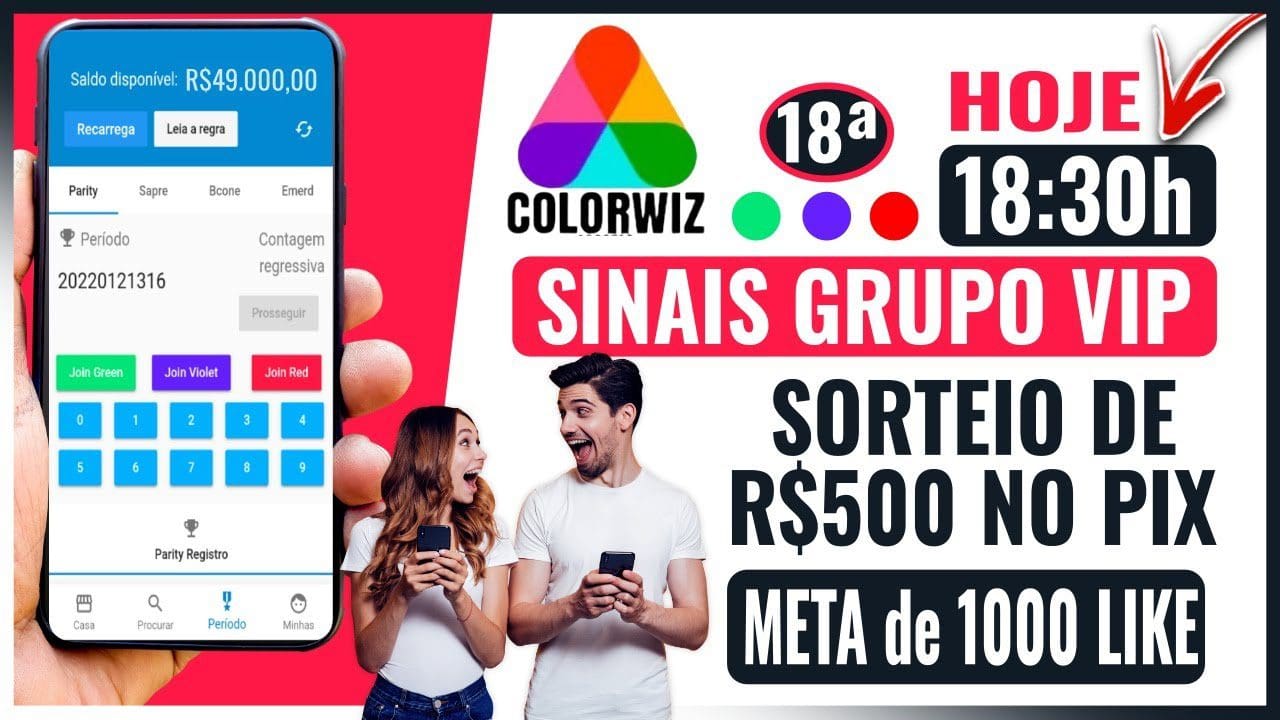 SINAIS VIP APP COLORWIZ (COMPROVADO🟢🟣🔴) Como Ganhar Dinheiro na Internet LIVE #18