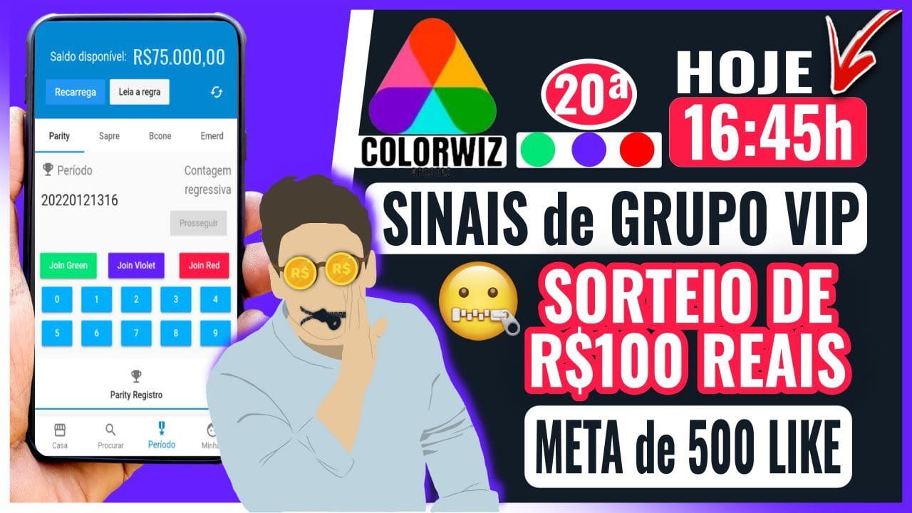 SINAIS VIP Aplicativo COLORWIZ (COMPROVADO🟢🟣🔴) Como Ganhar Dinheiro na Internet LIVE #20