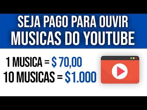 Ganhe $70.00 Ouvindo Músicas no Youtube | Escute 100 Musicas = $1.025,00/Como Ganhar Dinheiro Online