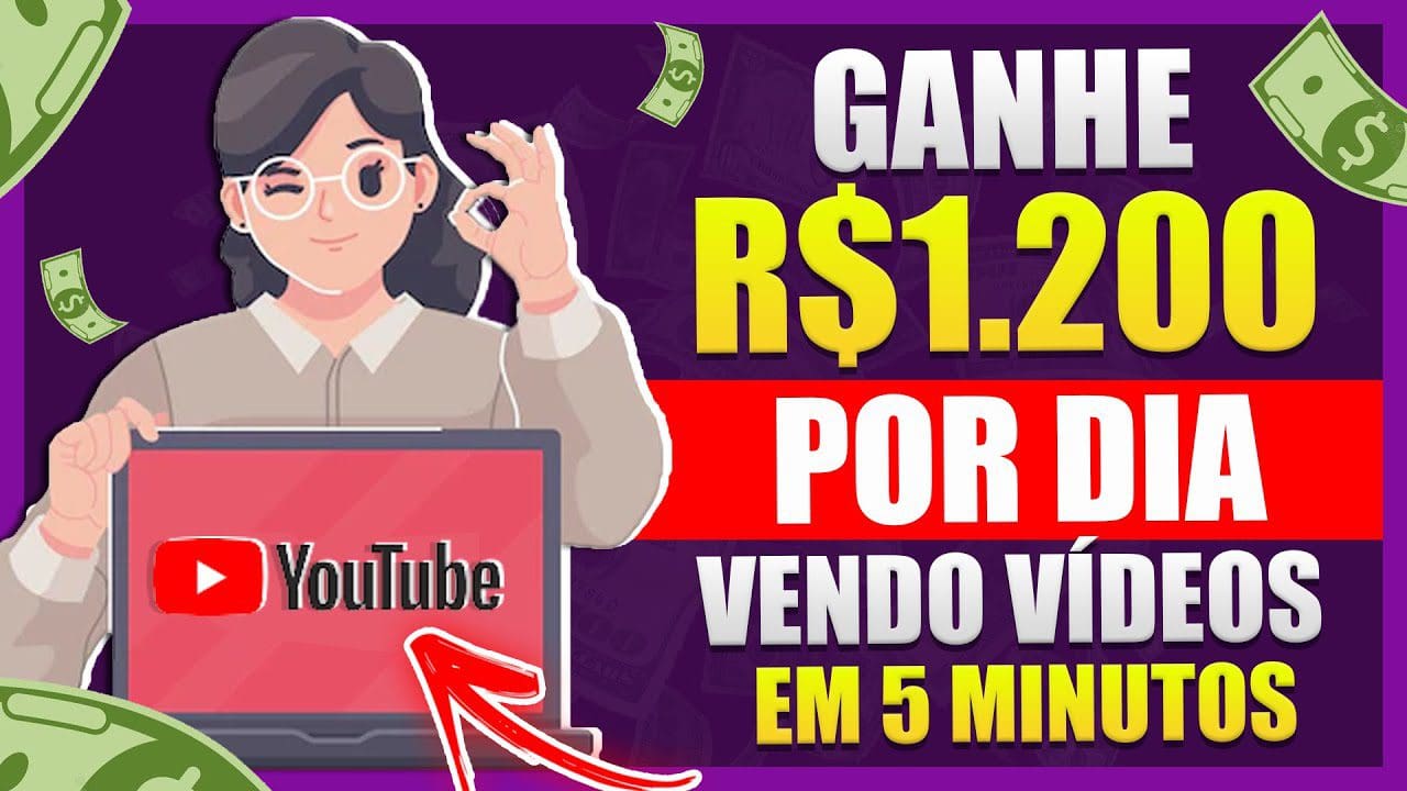 Ganhe $1.200 Por Dia do YouTube em APENAS 5 Minutos [PROVA de $500] Como Ganhar Dinheiro Online