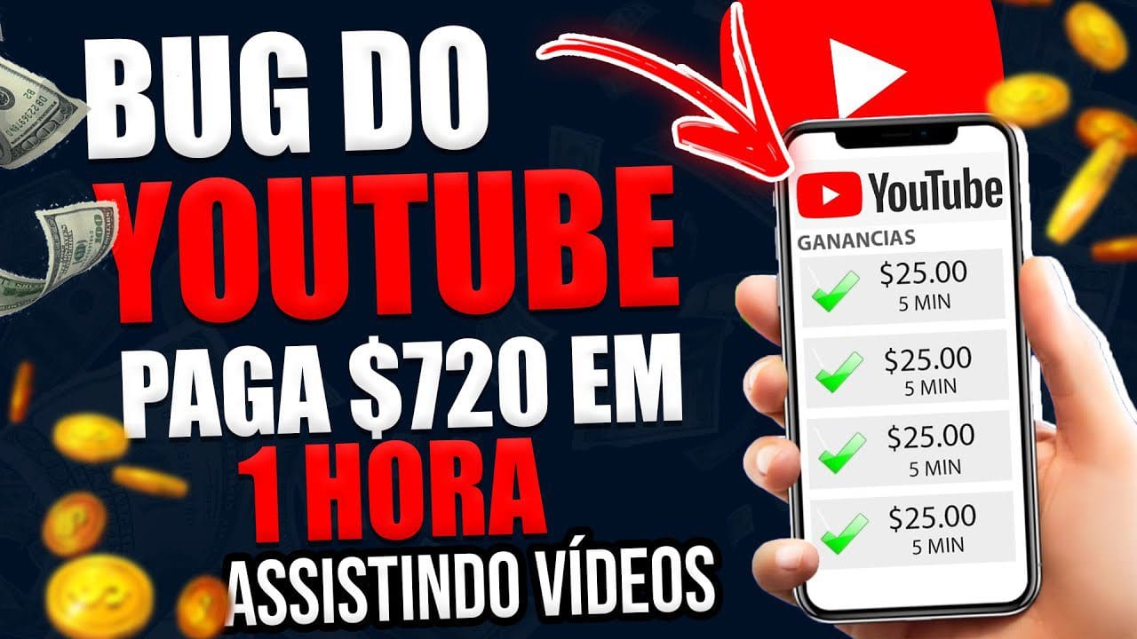 USE esse BUG do YOUTUBE e GANHE $720 em 1 HORA ✅ Como Ganhar Dinheiro Assistindo Vídeos no YouTube