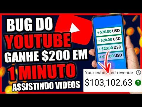 BUG do YOUTUBE Faça isso e Ganhe $200 em 1 MINUTO✅ Como Ganhar Dinheiro Assistindo Vídeos no YouTube