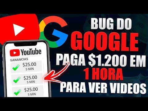 USE esse BUG do GOOGLE e GANHE $1.200 em 1 HORA ✅ Como Ganhar Dinheiro Assistindo Vídeos no YouTube