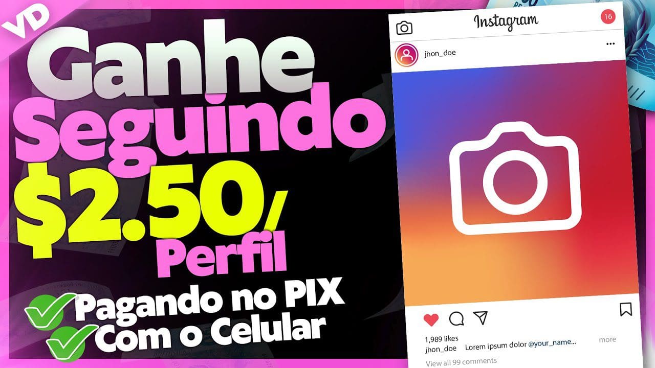 💸[Ganhe $2.50 por Seguir] Ganhar no Instagram por Seguir – Ganhar Dinheiro na Internet