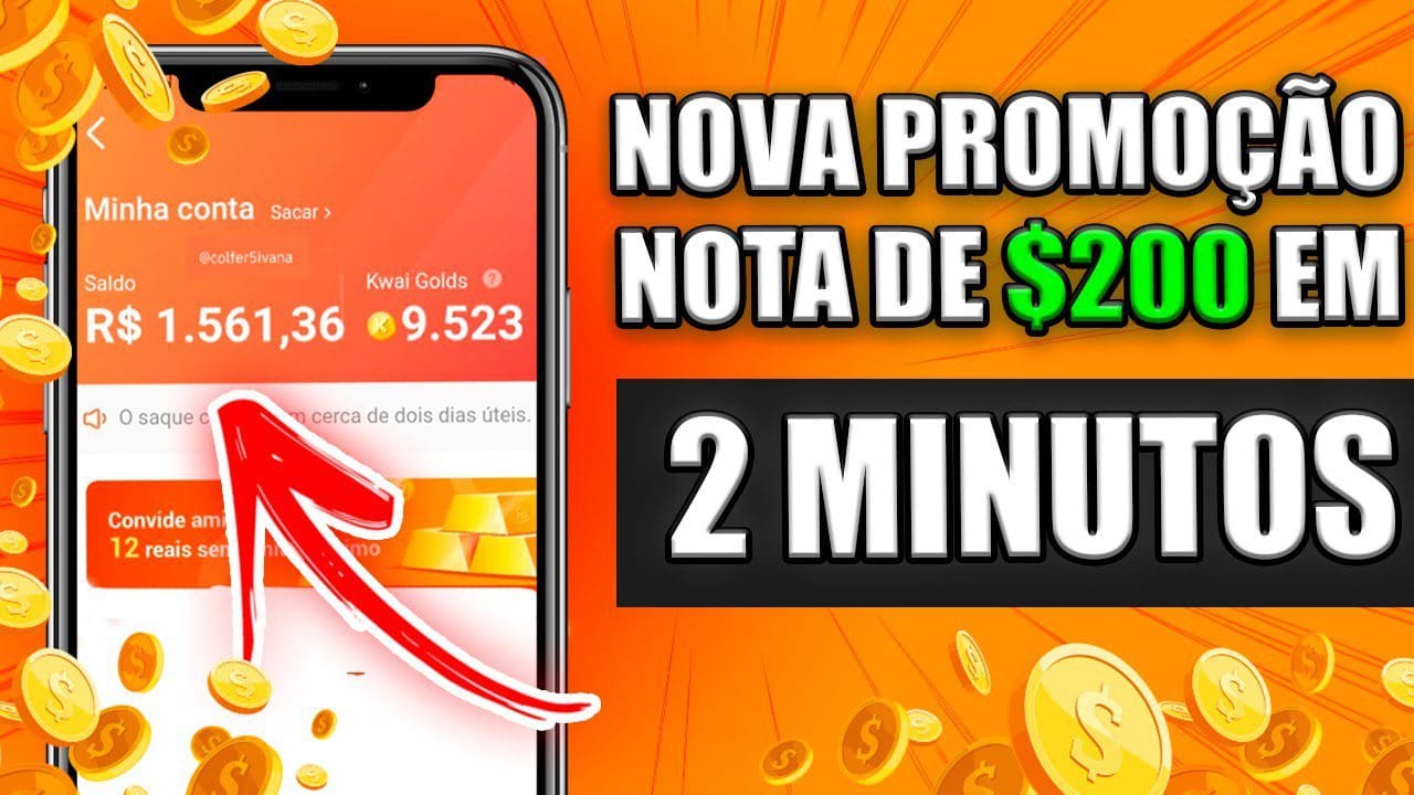 PROMOÇÃO do KWAI DANDO NOTA de $200 🤑[app para ganhar dinheiro via pix] Como Ganhar Dinheiro no Kwai