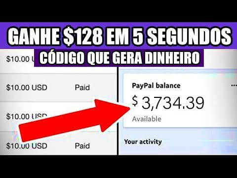 ESSE CÓDIGO DO PAYPAL GERA DINHEIRO de GRAÇA [Ganhe $128.00 Por 5 segundos] Ganhar Dinheiro Online