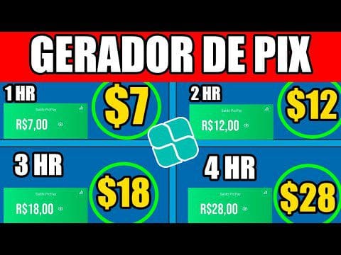 GERADOR de PIX PAGA $22.35 em 60 SEGUNDOS! (Como Ganhar dinheiro na Internet) Ganhar Dinheiro Online