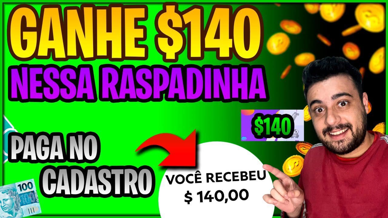 APP para GANHAR DINHEIRO no CADASTRO e USANDO uma RASPADINHA (Prova de Pagamento)