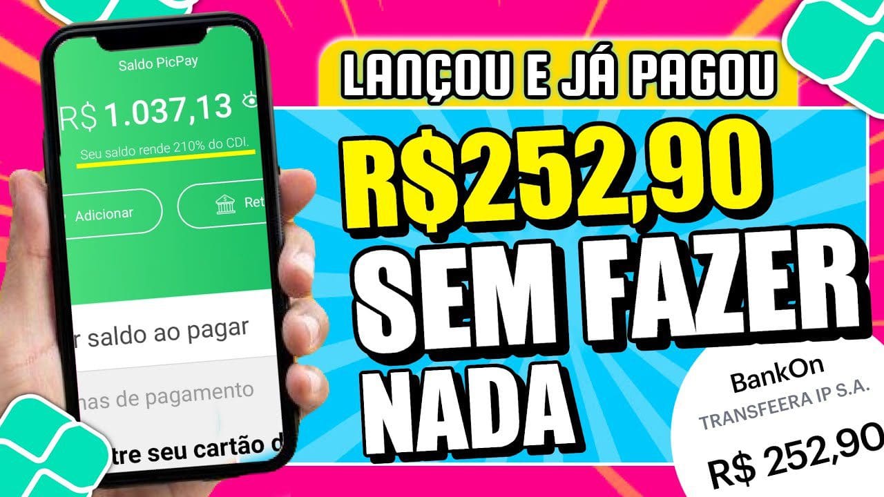 URGENTE! APP LANÇOU e JÁ PAGOU R$252,90 SEM FAZER NADA (100% AUTOMÁTICO)