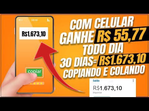 Ganhe R$ 55,77 todo dia 30 Dias=R$1.673,10 COPIANDO E COLANDO no Automático Ganhar Dinheiro Online