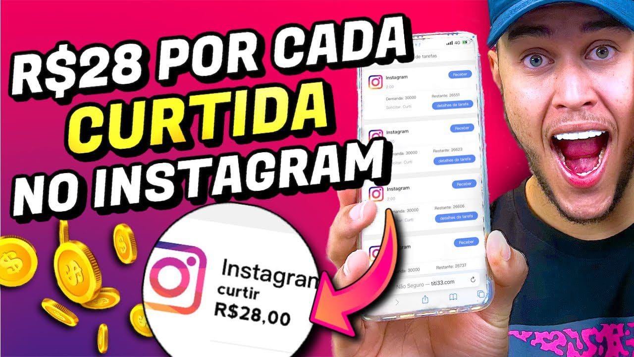 🆘URGENTE! GANHE R$28 POR CADA CURTIDA NO INSTAGRAM [10 CURTIDAS = R$280]