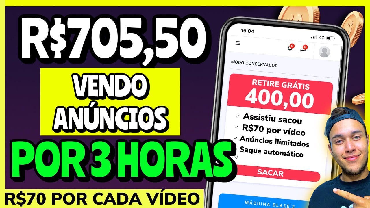 LANÇOU AGORA ESSE APP QUE PAGA R$70 por ANÚNCIO que VOCÊ assiste NO PIX