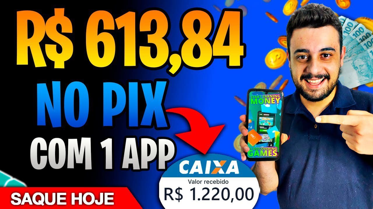 GANHEI R$613,84 com um ÚNICO APP que REALMENTE PAGA NO PIX – APP para GANHAR DINHEIRO TODO DIA!