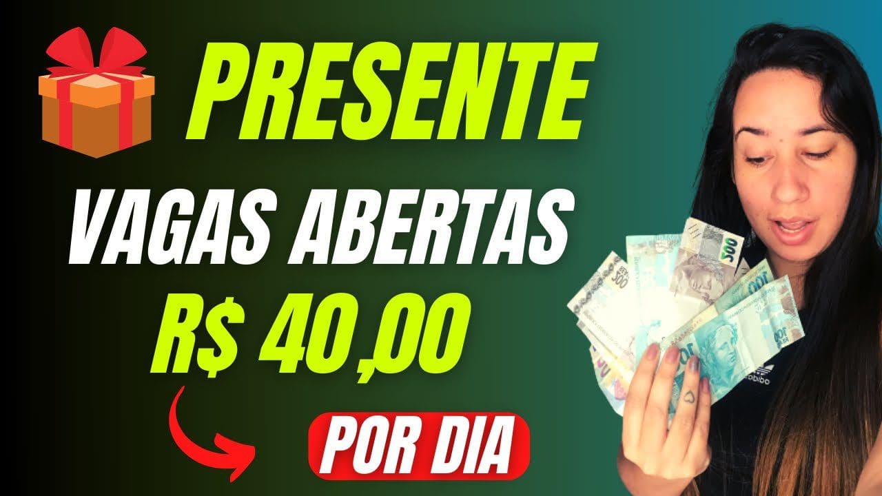 🚨LIBEROU VAGAS !! ganhos reais ate R$ 40,00 POR DIA (sem investir) dinheiro na internet