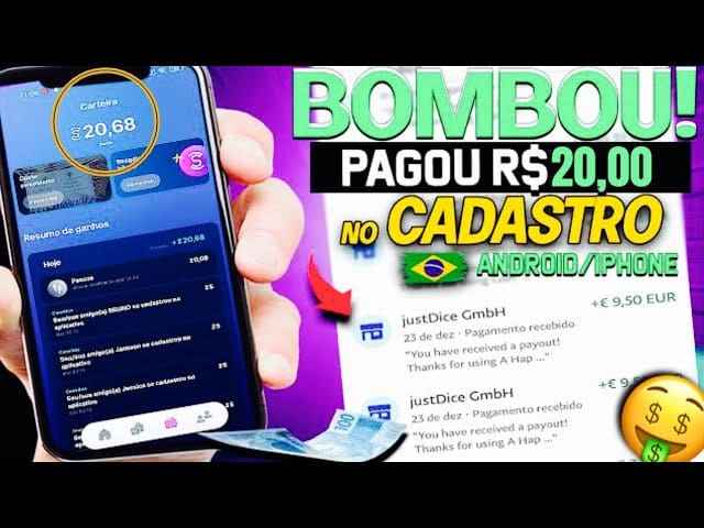 [BOMBOU] App Que Lançou Agora Dando R$20 no CADASTRO Já PAGOU no PIX