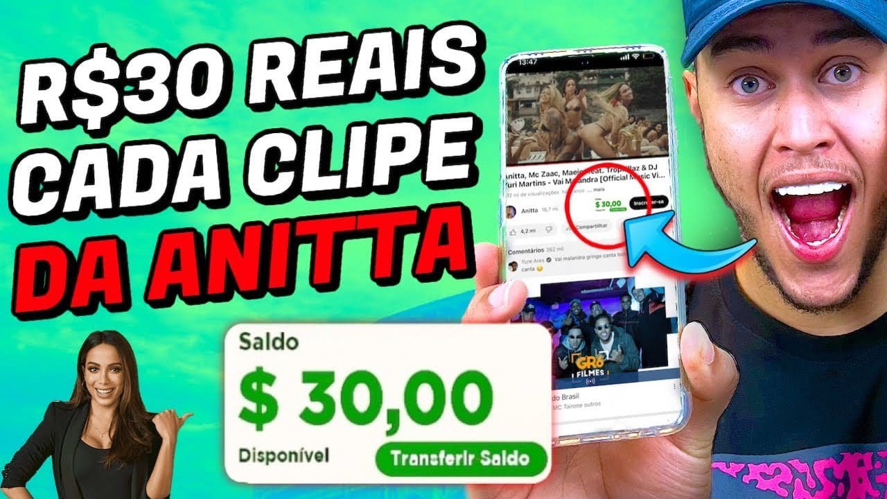 🚨😱ULTRA URGENTE! LANÇOU AGORA APP PAGANDO R$30 PARA VER CLIPES DA ANITTA no YouTube