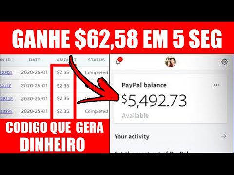 CÓDIGO DO PAYPAL GERA DINHEIRO AUTOMÁTICO [Ganhe $62,58 em 5 segundos] Como Ganhar Dinheiro Online