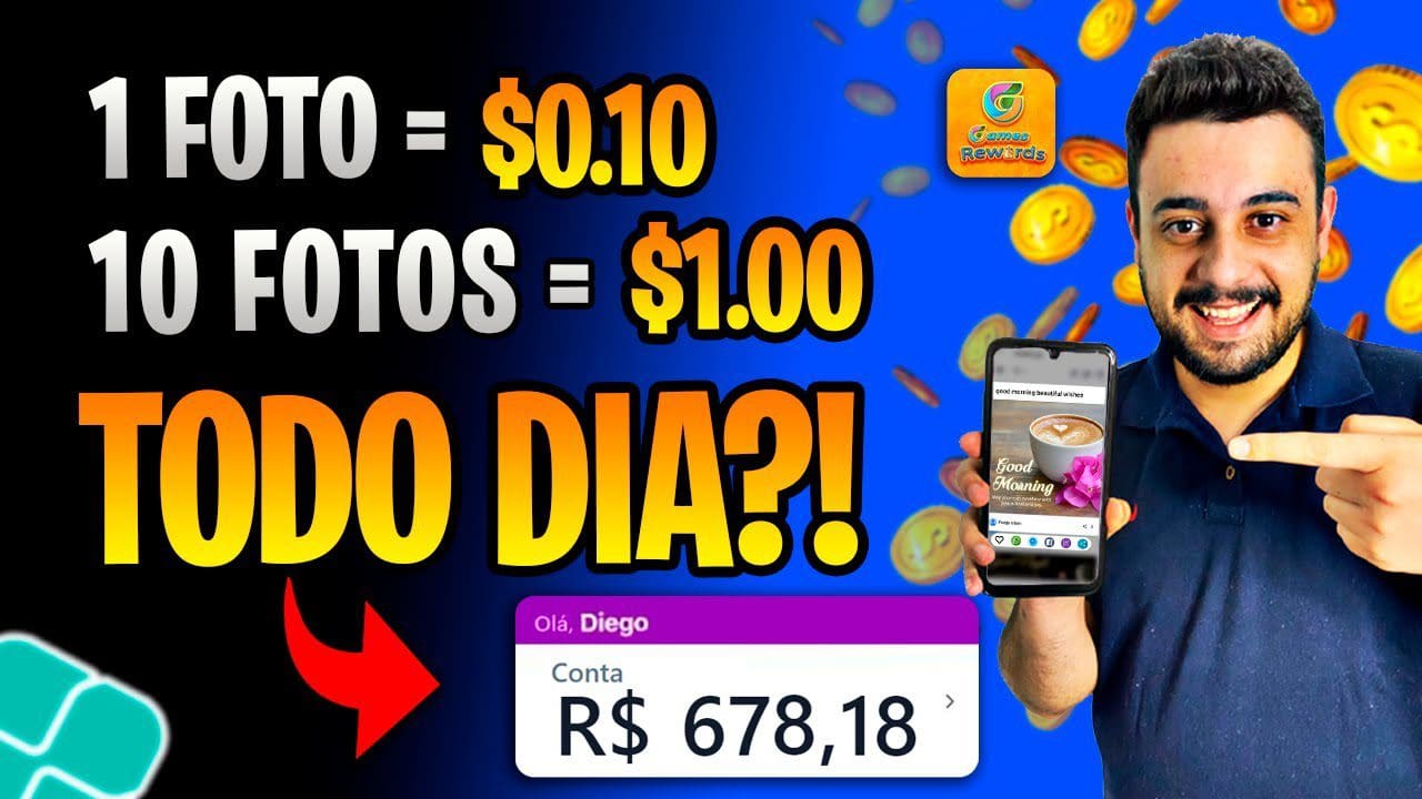 GANHAR DINHEIRO POSTANDO FOTOS ? Novo APP que TE PAGA por CADA FOTO POSTADA (Paga em dólar)