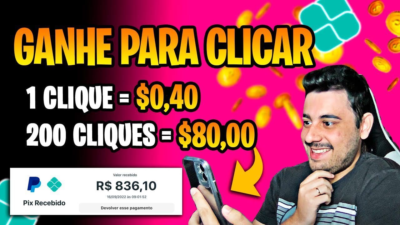 NOVO SITE de RENDA EXTRA para GANHAR DINHEIRO CLICANDO (Paga $0,40 por CADA CLIQUE)