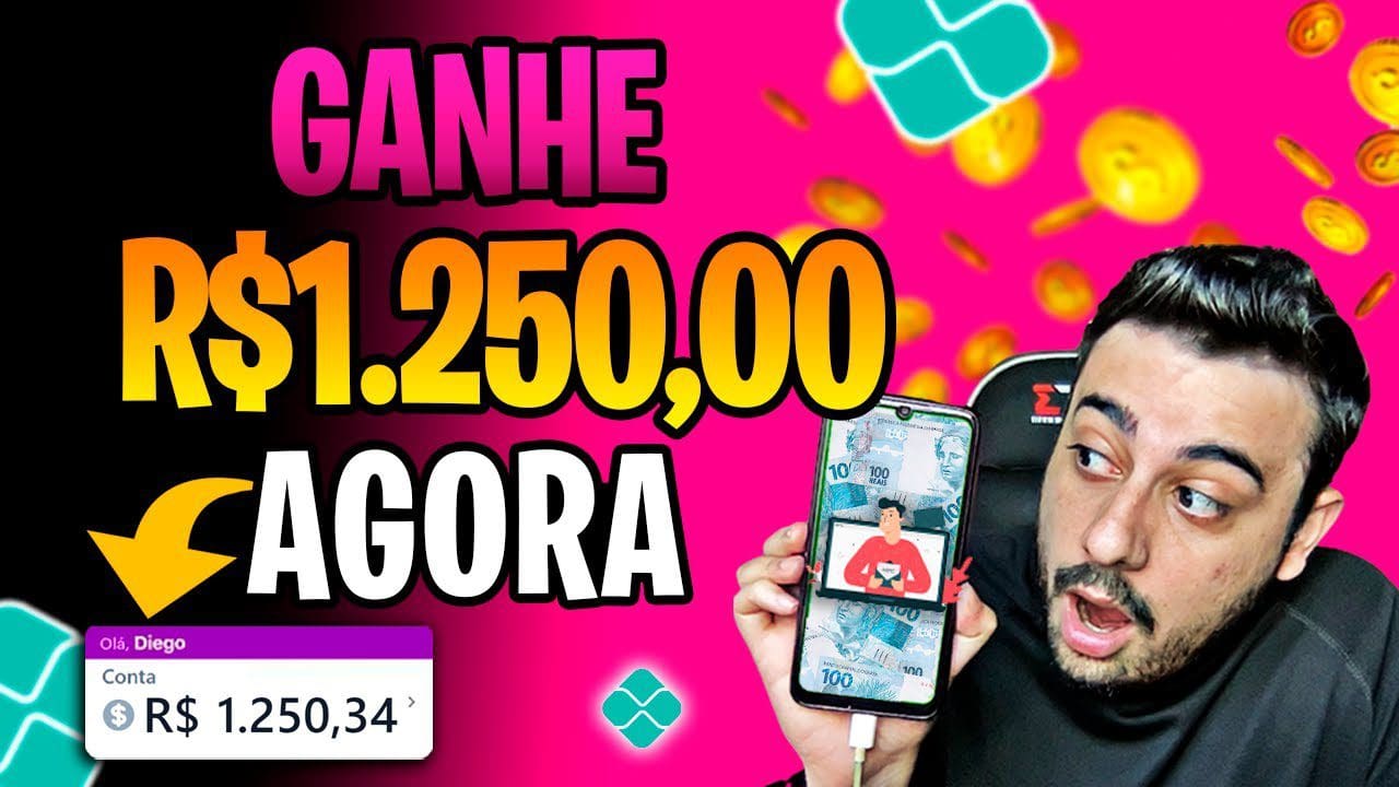 GANHE R$1.250 nesse APP que PAGA NA HORA- SUPER APP para GANHAR DINHEIRO na internet