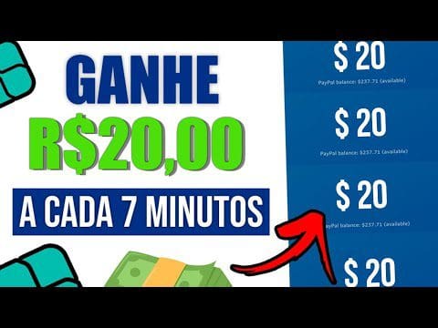 🔥CADASTRE E GANHE $20,00 A CADA 7 MINUTOS [Prova de Pagamento] Como Ganhar Dinheiro na Internet