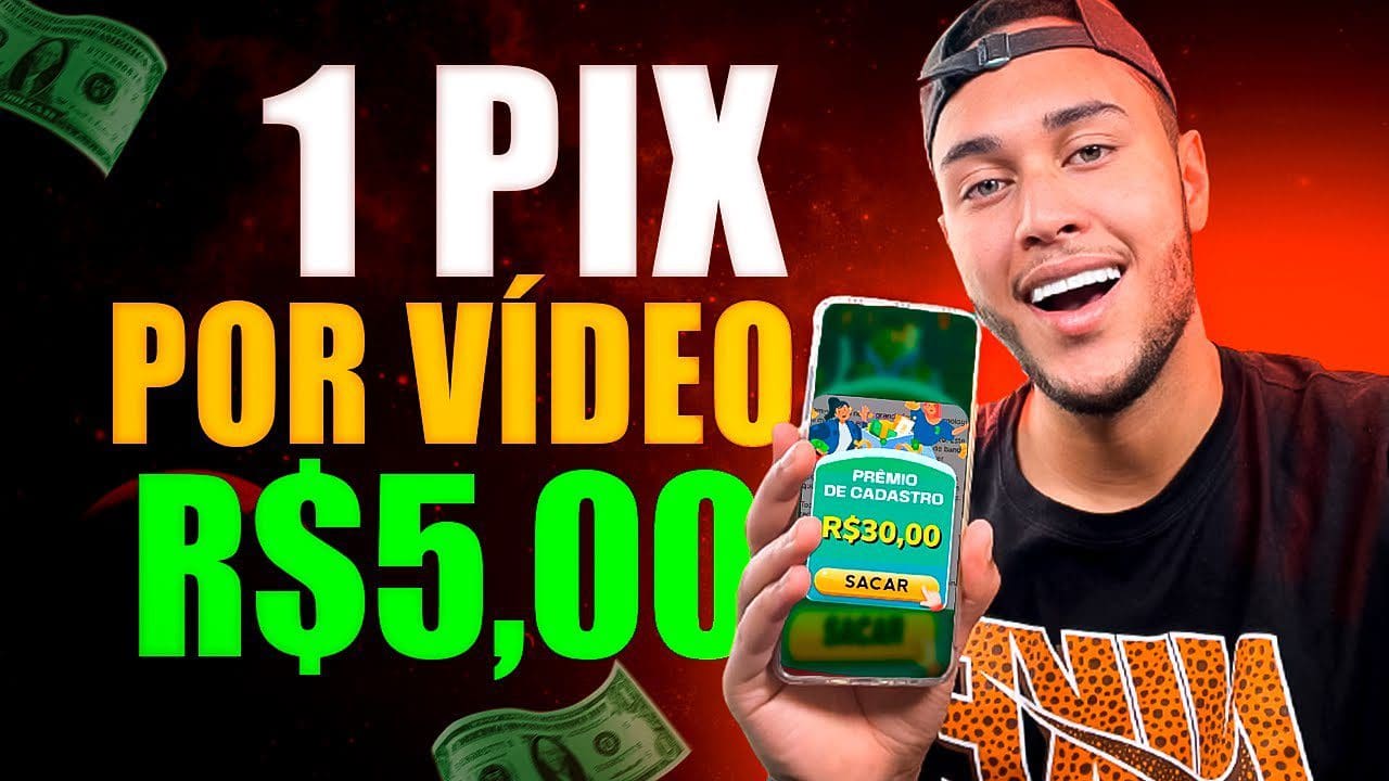 GANHE 1 PIX DE $5 REAIS a CADA VÍDEO ASSISTIDO App Que Paga Via Pix Para Assistir Vídeos Do YouTube